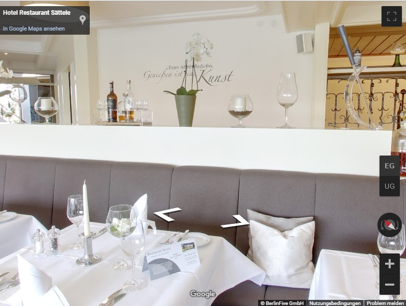360 Grad Ansicht: Google vom Hotel Restaurant Sättele
